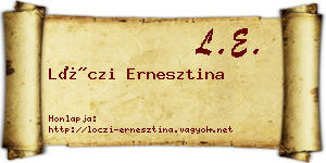 Lóczi Ernesztina névjegykártya